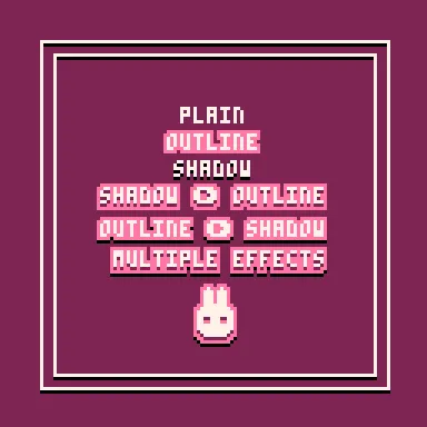 sample text and sprites drawn with effects